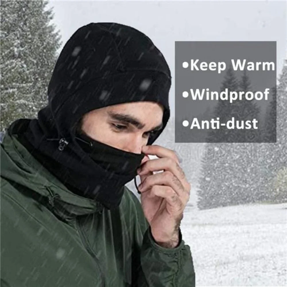 2 Pcs Men's Ski Mask Windproof Warmer Fleece Adjustable Winter Mask